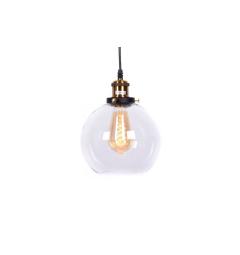Lampada design a sospensione sfera in vetro trasparente Navarro