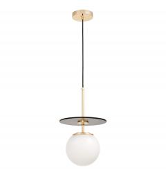 Lampada a sospensione di design moderno DALTONA W1 Nero Oro particolare attacco soffitto