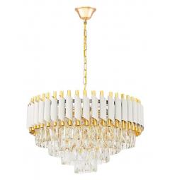 lampadario cristallo moderno bianco oro mazini d50