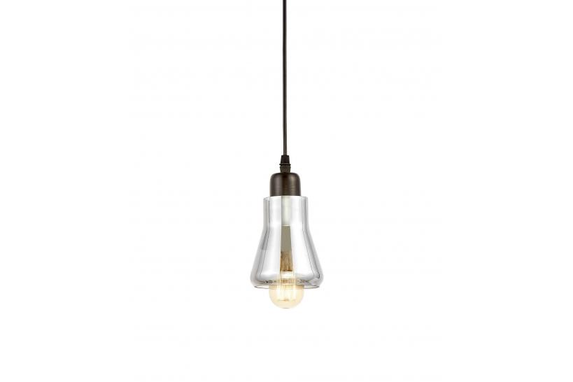 Lampada a sospensione in vetro grigio fumo design industriale arrediorg BONIO