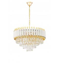 lampadario cristallo moderno bianco oro mazini d50