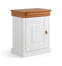 comodino legno massello pino bianco miele shabby toscano