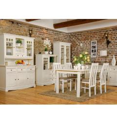 Tavolo cucina allungabile legno massello di pino bianco shabby chic