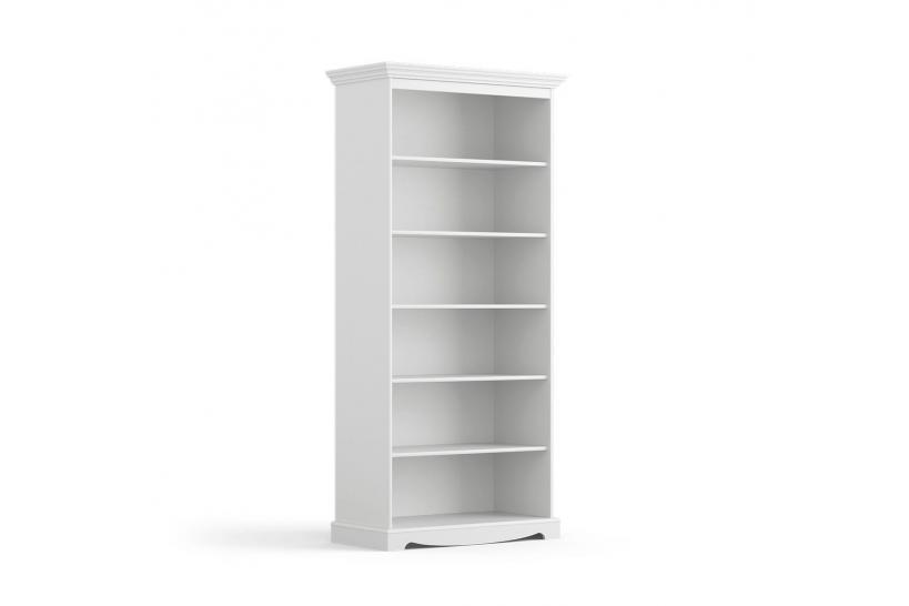 Libreria shabby chic pino massello bianco