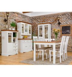 Alzata per credenza shabby chic pino massello bianco e rovere