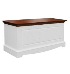 Cassapanca shabby chic pino massello bianco e top color noce