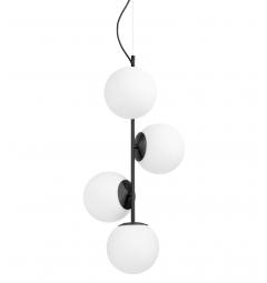 lampadario a sospensione 4 sfere bianche nera stelvio w4