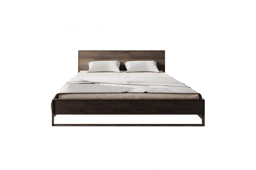 Letto in legno massello di rovere affumicato 140 x 200
