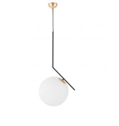 Lampada a sospensione moderna a sfera con struttura oro e nera SORENTO D30