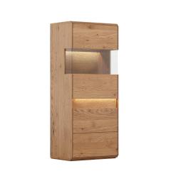 Cristalliera bassa 1 anta sinistra in legno naturale design moderno