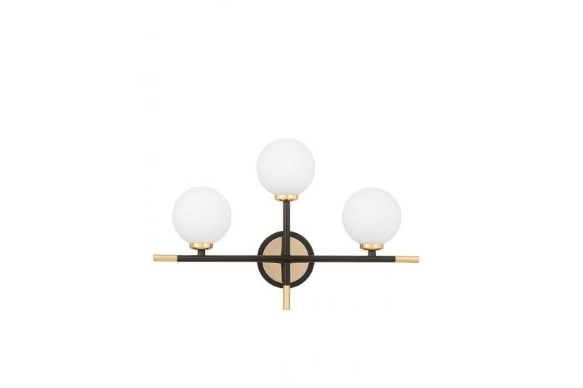 Lampada da parete a sfera oro e nera MARSIADA TRIO NEO