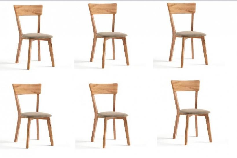 Set 6 sedie in rovere massello LEON