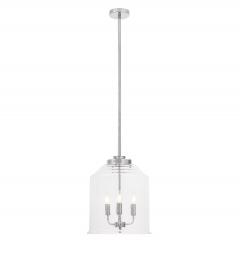 Lampadario cromato moderno con paralume in vetro a bollicine  RALTON W3