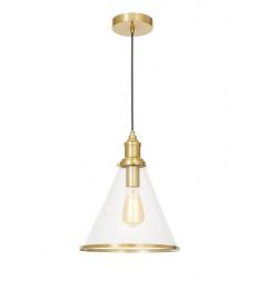 Lampada a sospensione moderna ottone con paralume a coppa FEROLI