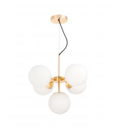 Lampadario a sospensione a sfera 5 luci oro caldo STELVIO W5