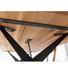 Tavolo design piano ovale in rovere naturale oliato massello 200x100 con gambe in metallo nero SISTINA