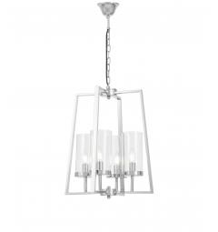 Lampadario a sospensione in metallo cromato