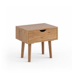 Comodino 1 cassetto in legno massello di rovere naturale