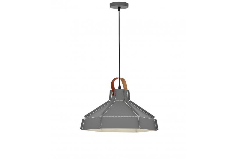 Lampadario a sospensione in metallo grigio
