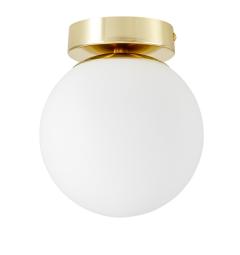 plafoniera con sfera un punto luce oro