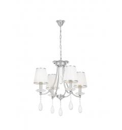 Lampadario cromato con cristalli e paralumi in vetro DOMINNI W4