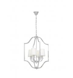 Lampadario moderno bianco e cromato con cristalli ORLANDO W4