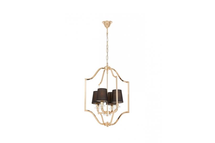 Lampadario a sospensione moderno nero e dorato ORLANDO W4