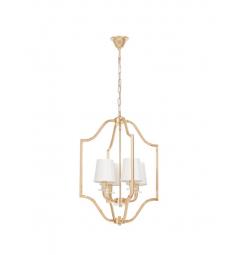 Lampadario moderno dorato con paralumi bianchi in tessuto ORLANDO W4