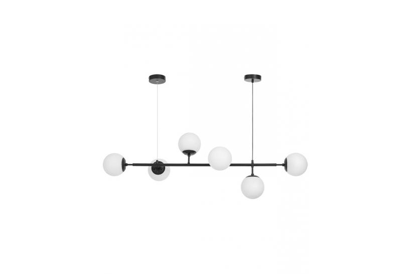 Lampadario a sfera in vetro bianco nero CEREDO W6