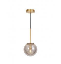 Lampada a sospensione ottone sfera grigio fumo ZODIAK D15