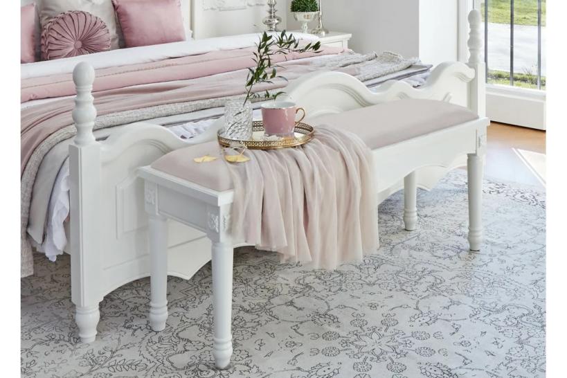 panca fondo letto legno bianco stile provenzale camera da letto