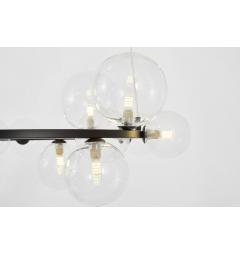 Lampadario di design moderno 15 punti luce a sfera struttura in metallo Nero MERIDO W15