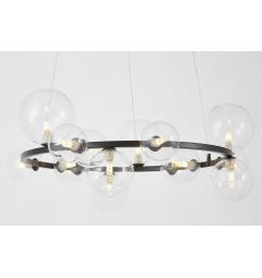Lampadario di design moderno 15 punti luce a sfera struttura in metallo Nero MERIDO W15