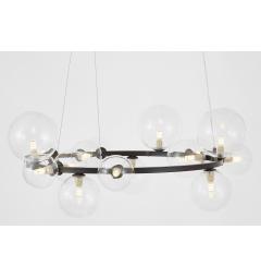 Lampadario di design moderno 15 punti luce a sfera struttura in metallo Nero MERIDO W15