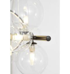 Lampadario a sfera in vetro trasparente struttura in metallo nero MERIDO W7 + 1 LED