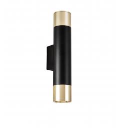 Applique a forma di tubo in metallo nero e oro - Arrediorg