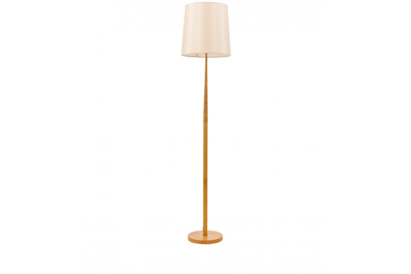 Lampada da terra design moderno e paralume in tessuto crema - Arrediorg