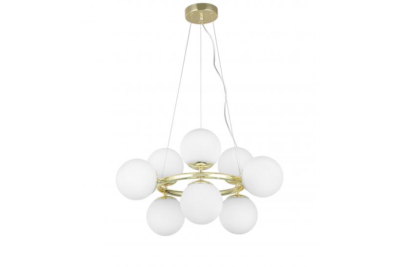 Lampadario a sfere oro 9 punti luce circolare - Arrediorg