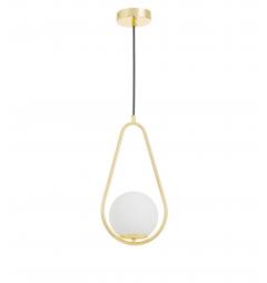 Lampada a sospensione design moderno a sfera bianco oro VERO 1C - Arrediorg