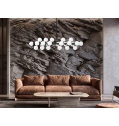 lampadario moderno a sfere metallo nero 24 punti luce