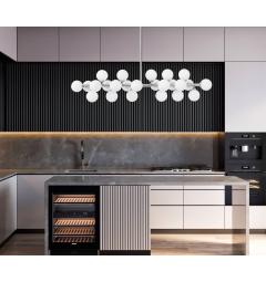 lampadario 24 bocce bianche cromo