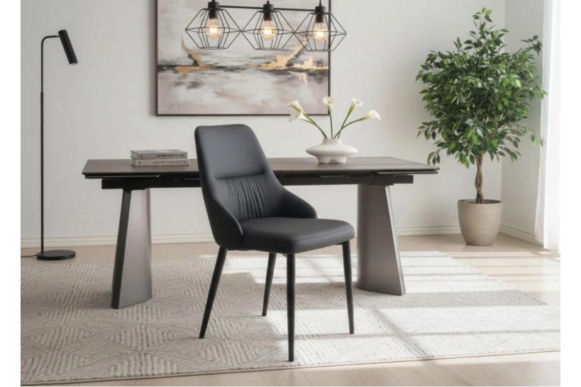 Sedia imbottita nera stile moderno MONOLIT