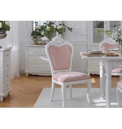 Sedia in legno bianco imbottita velluto rosa stile provenzale Princess 827