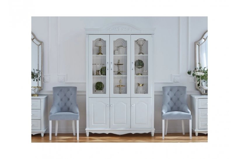 Cristalliera mobile legno bianco princess arrediorg