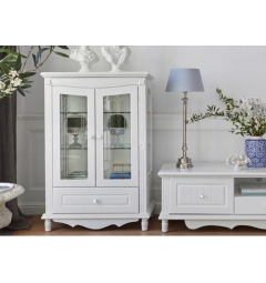 Vetrina provenzale bassa 2 anta Princess 860 colore Bianco