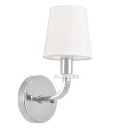 Applique industrial cromo con paralume in tessuto bianco ORLANDO W1 - Arrediorg