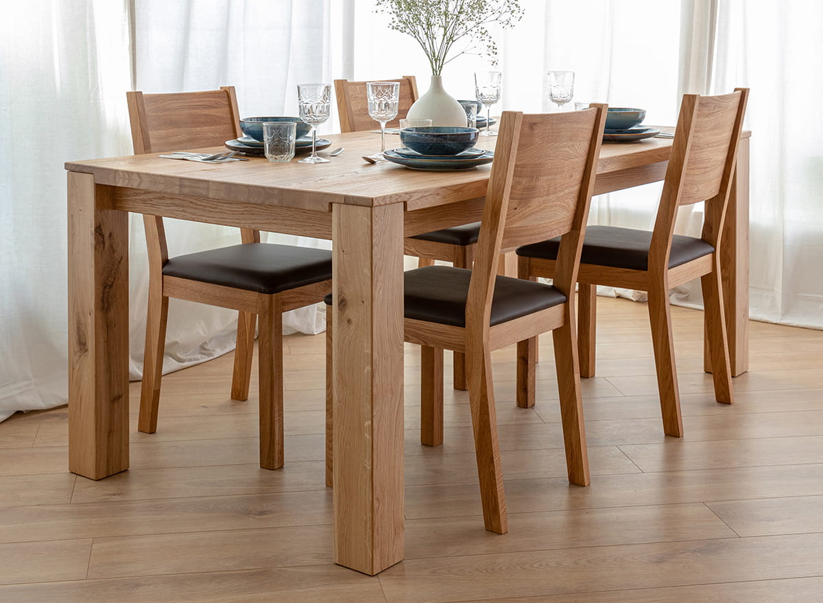 sedia rovere massello naturale da pranzo sedile marrone imbottito sedia legno massello rovere naturale sedile imbottito marrone moderna