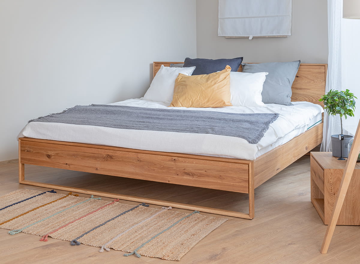 letto alla francese moderno rovere oliato letto minimalista legno massello naturale oliato 140x200