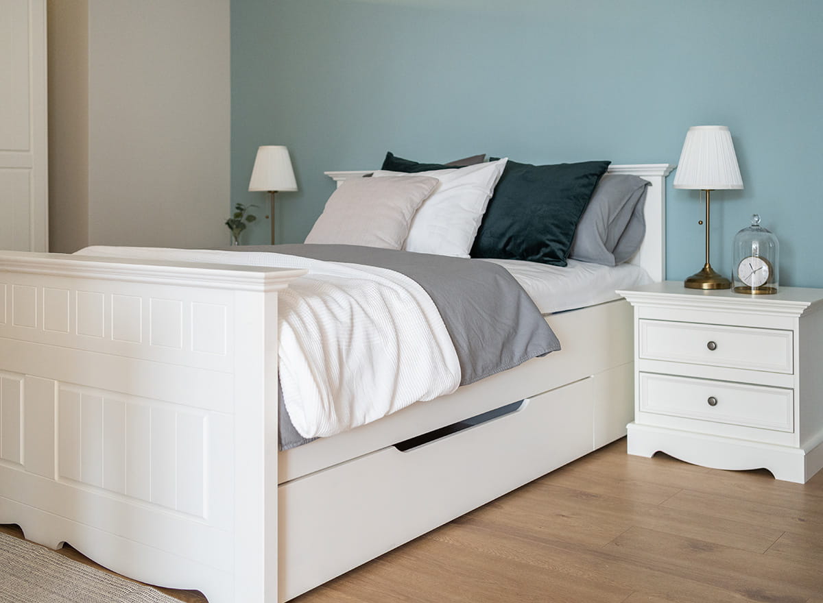 letto una piazza e mezza 120x200 shabby chic bianco pino massello Letto singolo shabby chic legno bianco 1420x200