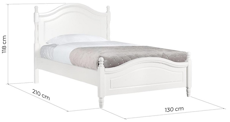Dimensioni del letto provenzale bianco Princess letto singolo bianco stile provenzale